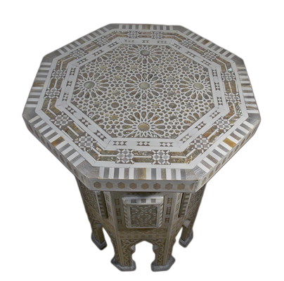 Moroccan Mother of pearl White table